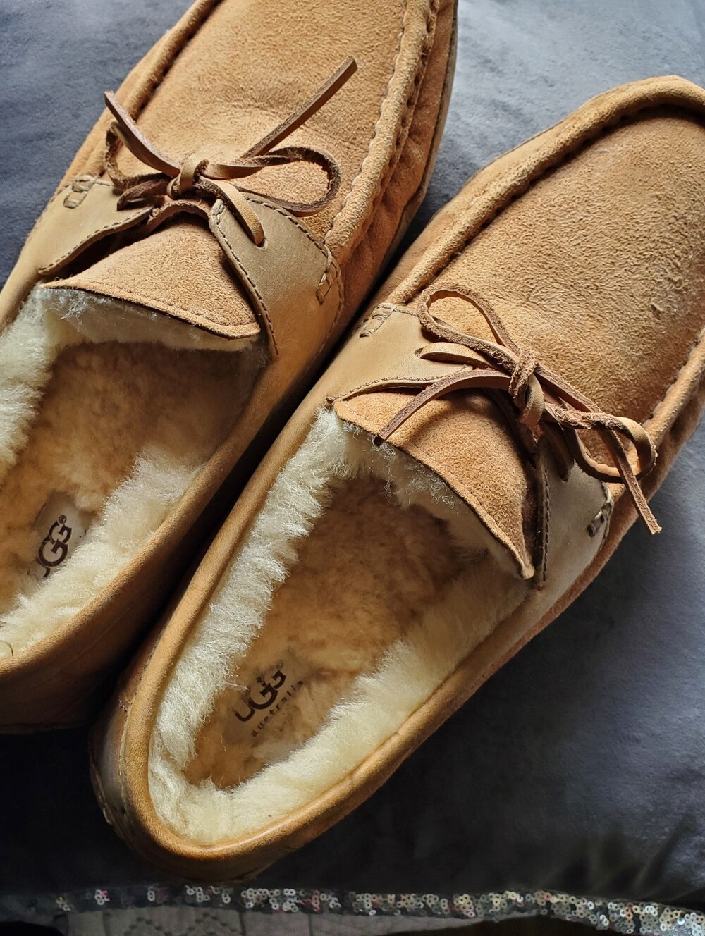 UGG Australia Men'sByron Suede Moccasin Slippers Chestnut Brown Size 10 /43 Euro